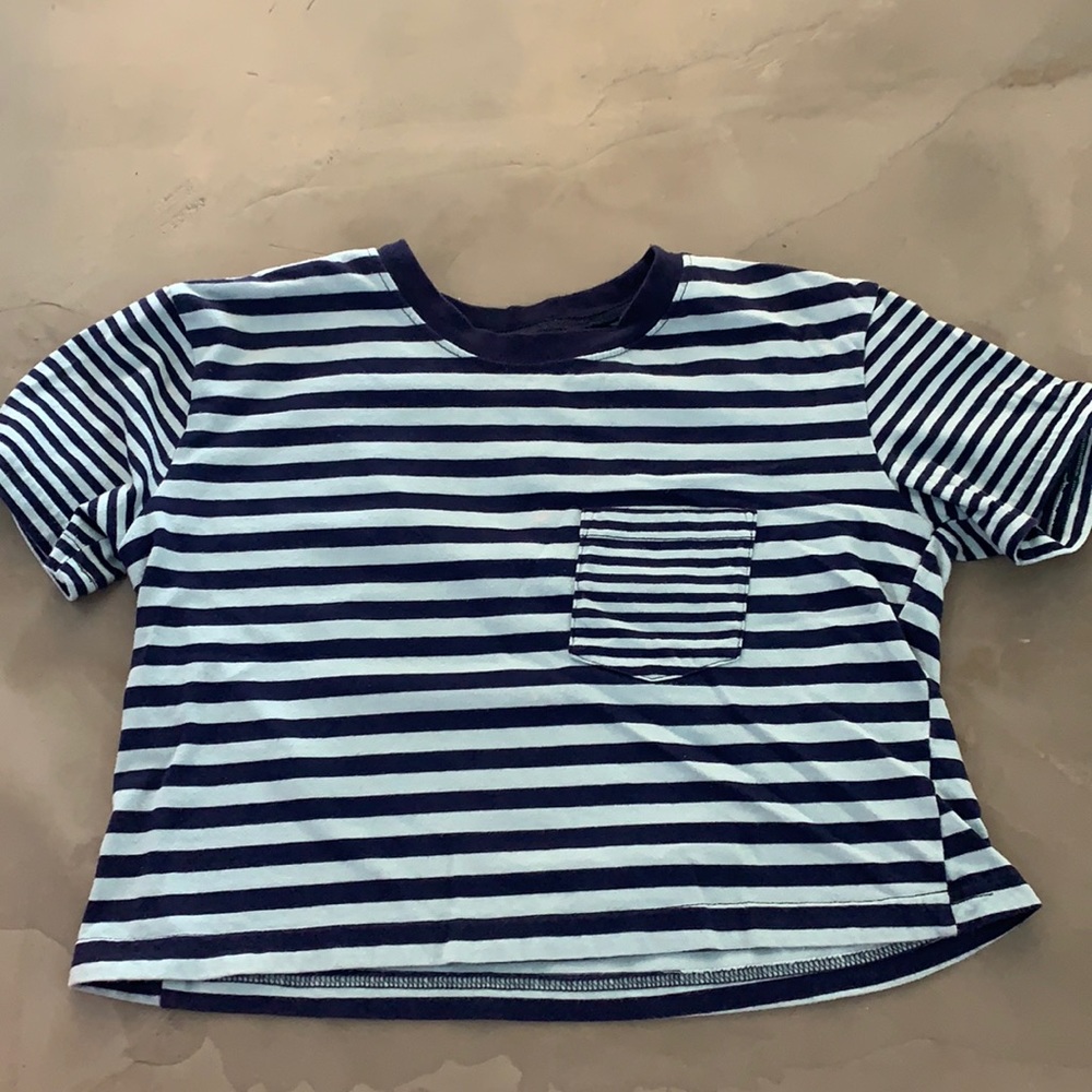 striped blue me to we tee XS